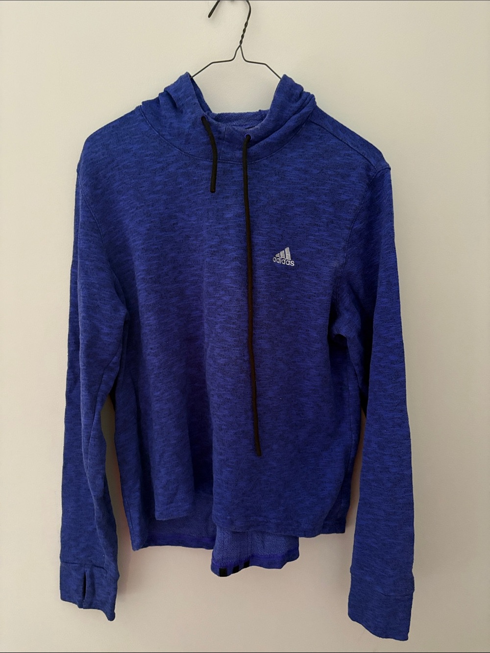 adidas Women’s Royal Blue Crewneck Hoodie with Drawstring